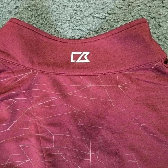 Cutter & Buck Men's XXL 1/2 Zip Pullover CB DryTec Burgundy Geo Long Sleeve NWT - Picture 10 of 10